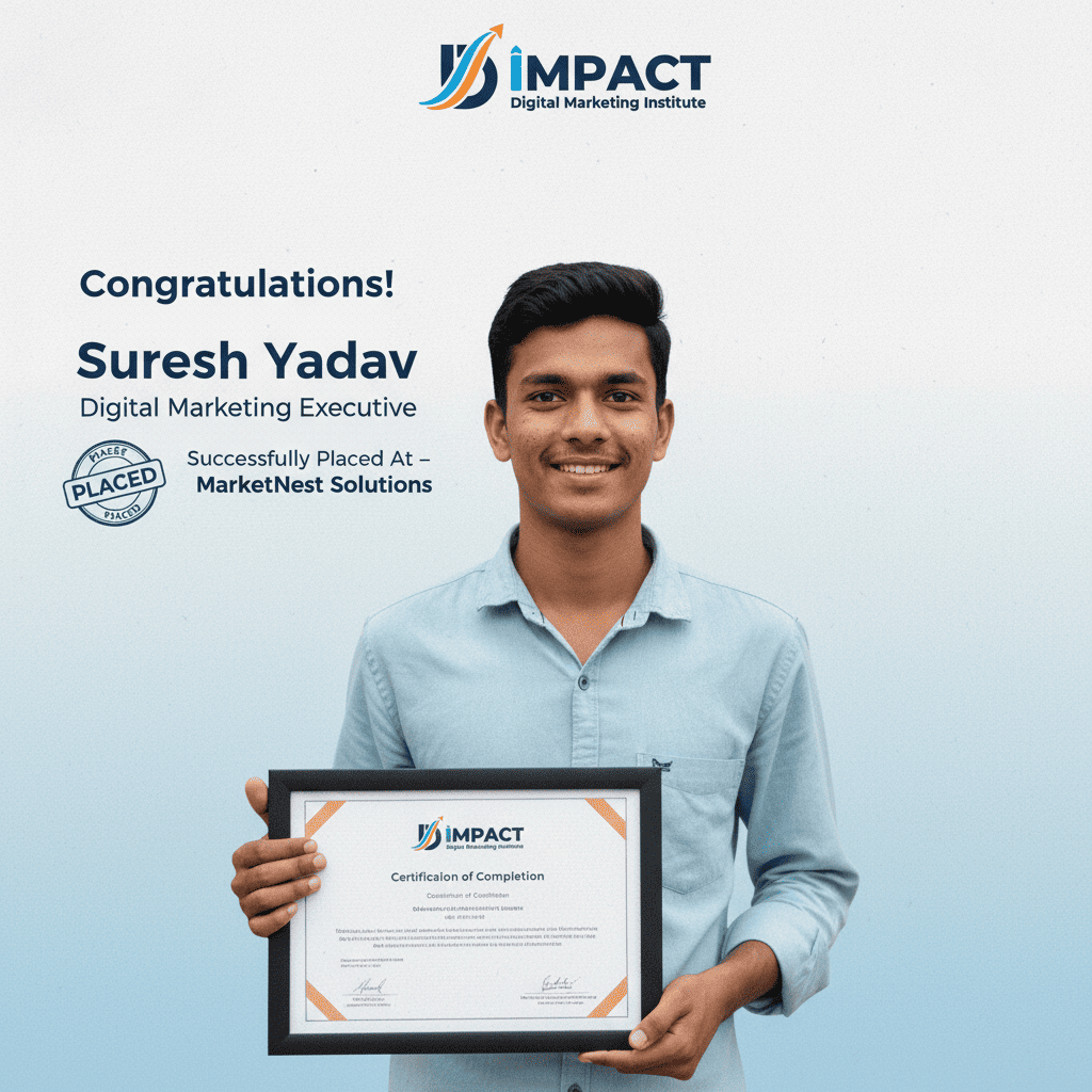 Impact Digital Marketing Institute student placed in digital marketing job Hyderabad - Digital Marketing Course in Hyderabad with Placements