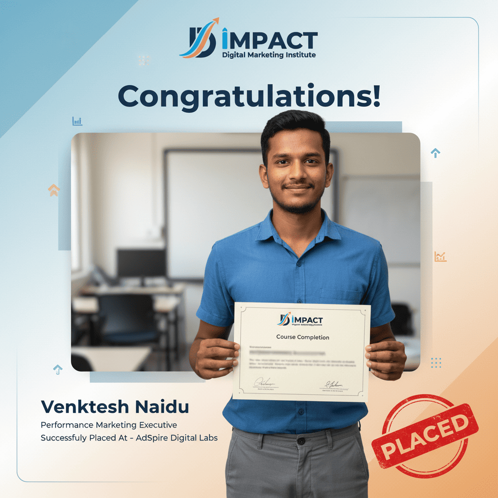 Google Ads specialist placed from Impact Digital Marketing Institute Hyderabad - PPC and performance marketing job Hyderabad