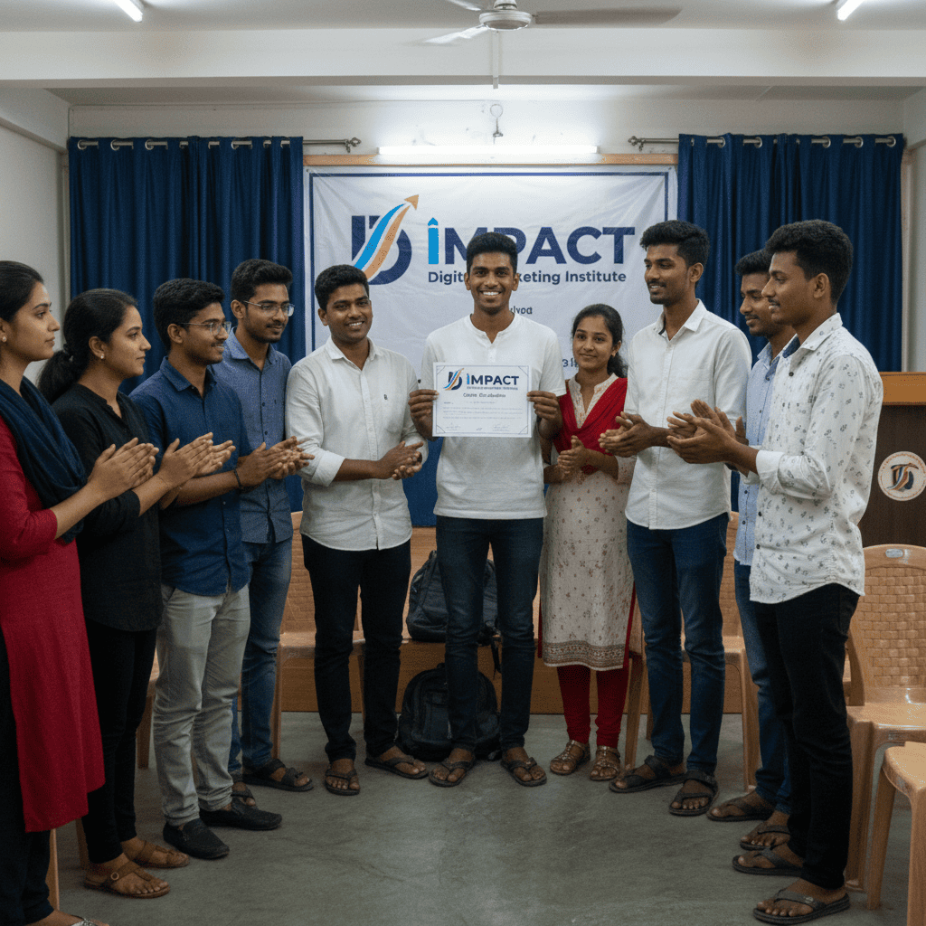 Impact Digital Marketing Institute Hyderabad certificate distribution ceremony - digital marketing course completion certificates Madhapur