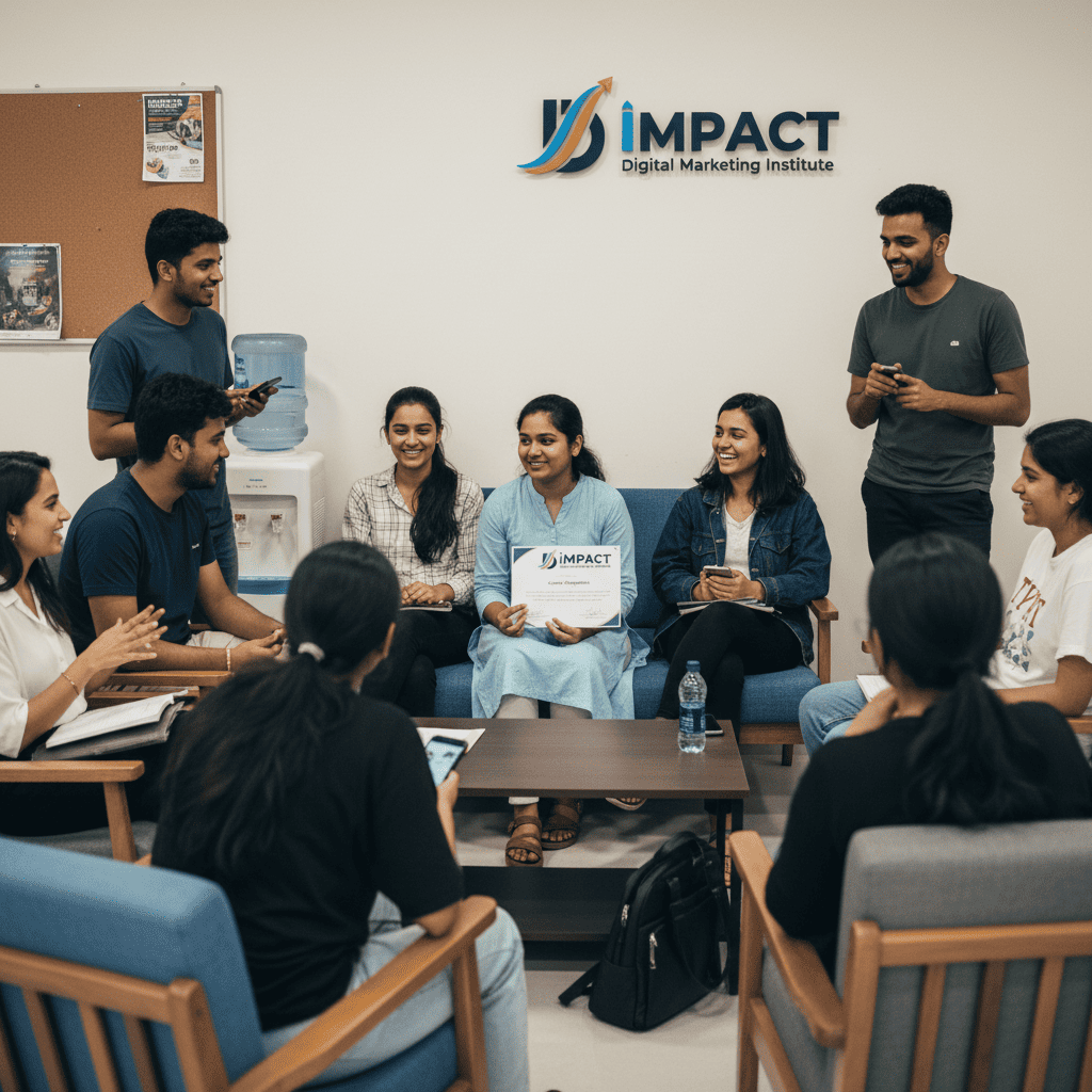 Students learning SEO and content marketing at Impact Digital Marketing Institute Hyderabad - best digital marketing course Hyderabad