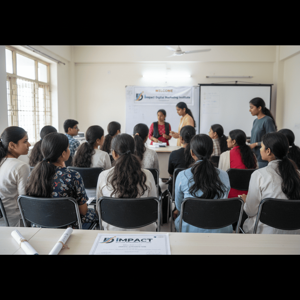 Impact Digital Marketing Institute Madhapur Hyderabad students batch 2026 - digital marketing course with placement support