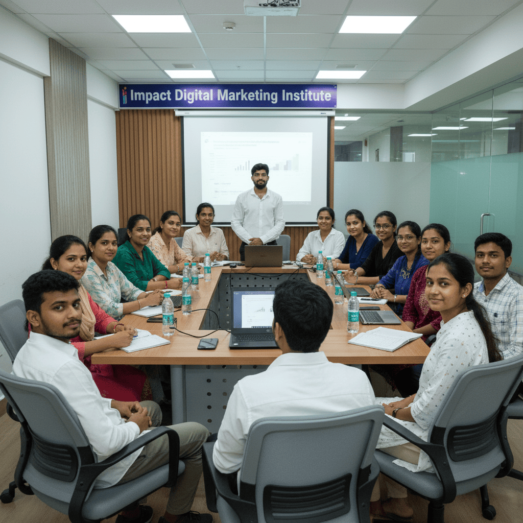 Impact Digital Marketing Institute Hyderabad student batch group photo - digital marketing course Madhapur Hyderabad