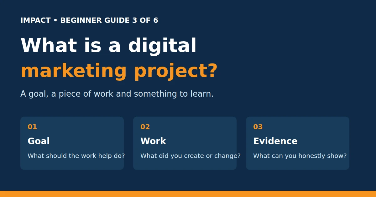 Impact Digital Marketing Institute: A goal, a piece of work and something to learn.