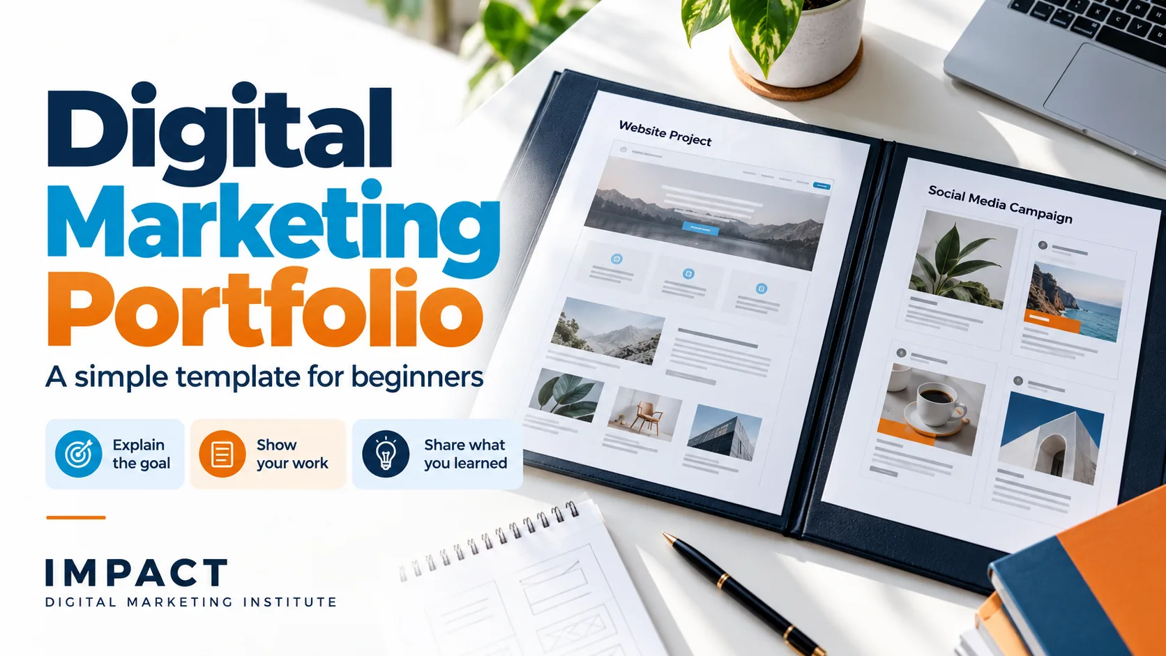 Digital marketing portfolio template: explain the goal, show your work and share what you learned — Impact Digital Marketing Institute