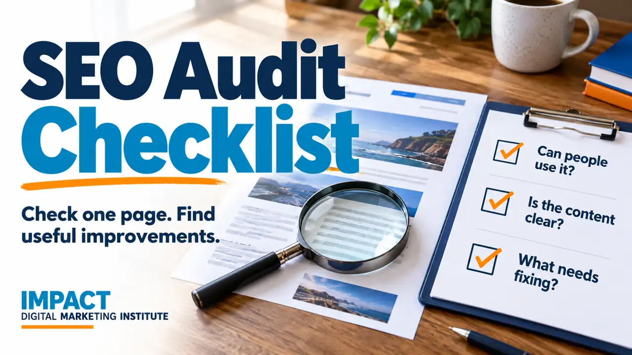 SEO audit checklist: page usability, clear content and improvements — Impact Digital Marketing Institute